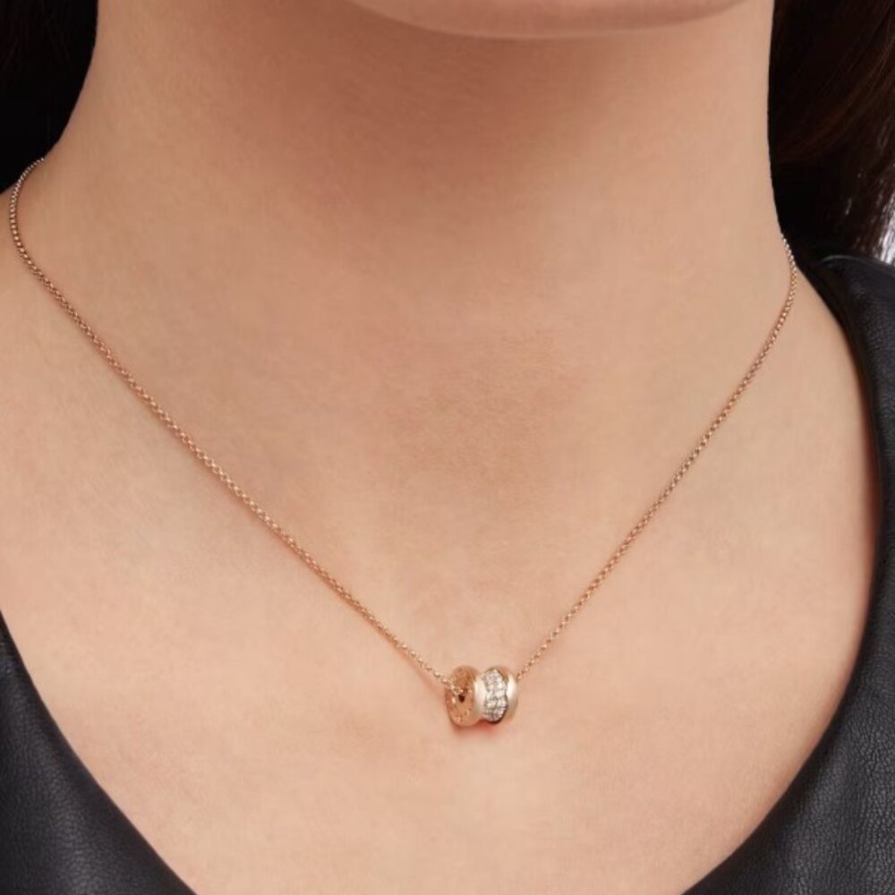 Exquisite Zero1 Necklace: Rose Gold, Crystal Ceramic, 18K Rose Gold Plate